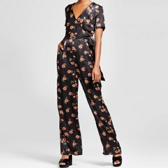 Xhilaration Pants - 🌼Host Pick🌼Xhilaration Black Satin Jumpsuit XS